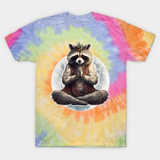 Yoga meditation racoon mandala T-Shirt